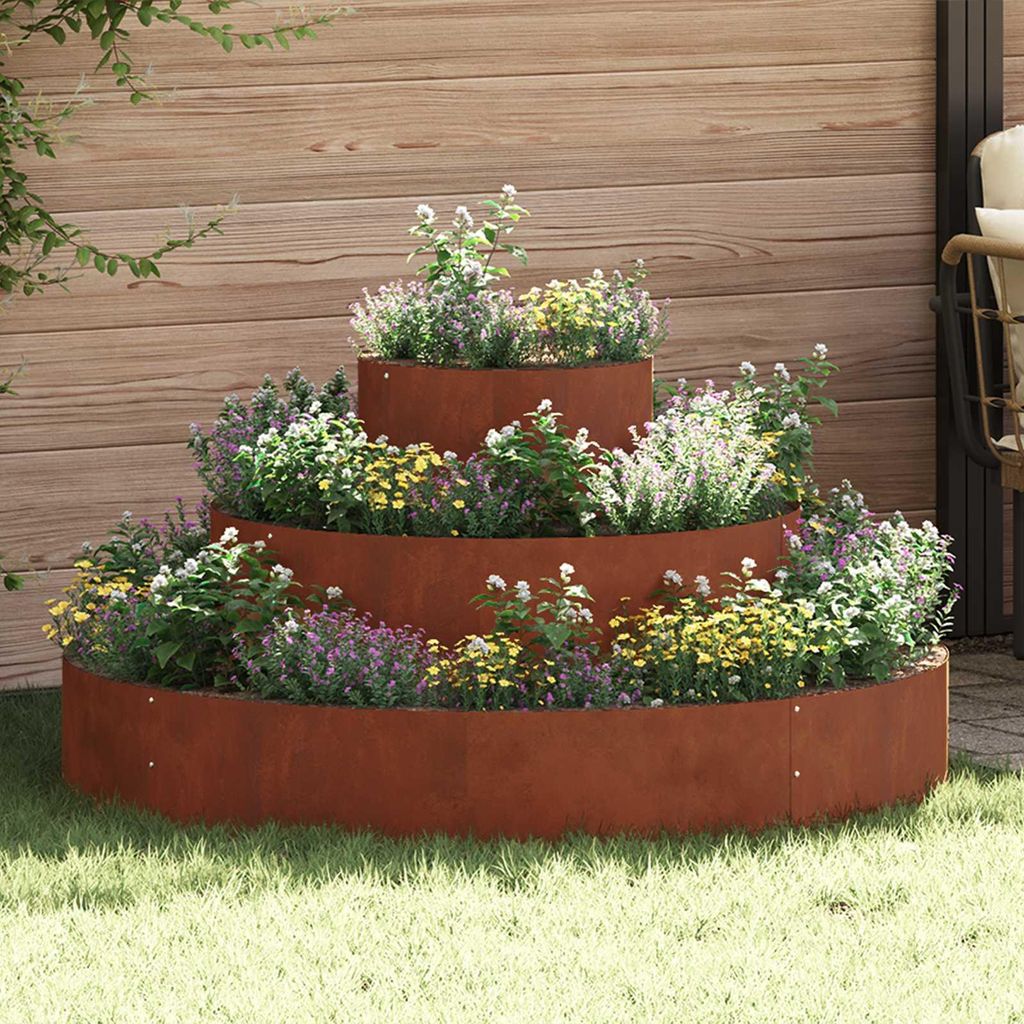 vidaXL Fioriera da giardino marrone 120 x 120 x 20 cm Immagine del prodotto 