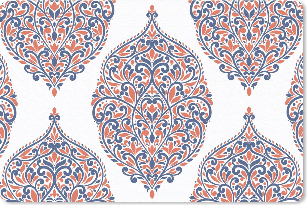 MuchoWow Mauspad Mousepad Muster - Blau - Orange 27x18 cm - Mousepads - Maus Mat - Pad - Mausunterlage - Büroartikel - Desk Matten