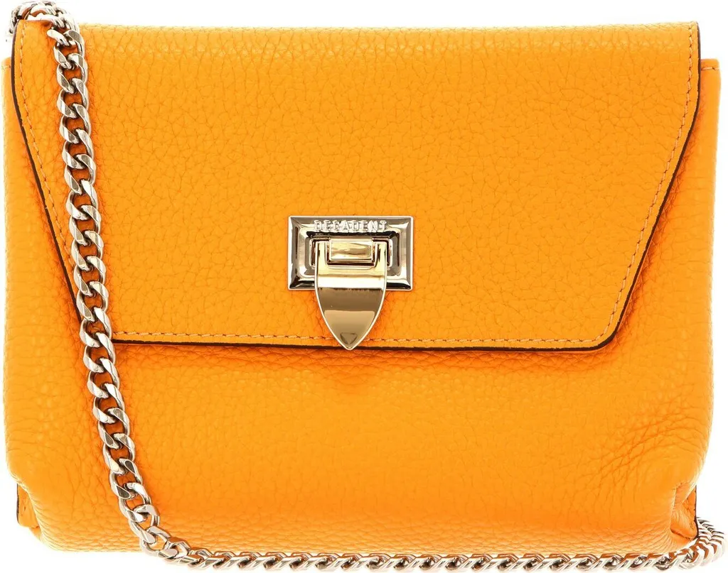 Petit sac bandoulière de soirée en cuir Cleva Small Pouch jaune d'or