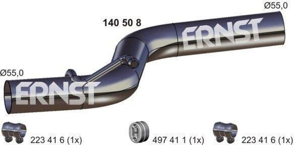 ERNST Abgasrohr Auspuffrohr für VW CADDY IV Kombi (SAB, SAJ) CADDY IV Kasten (SAA, SAH) CADDY ALLTRACK Kombi (SAB) CADDY ALLTRACK Kasten (SAA) 140508