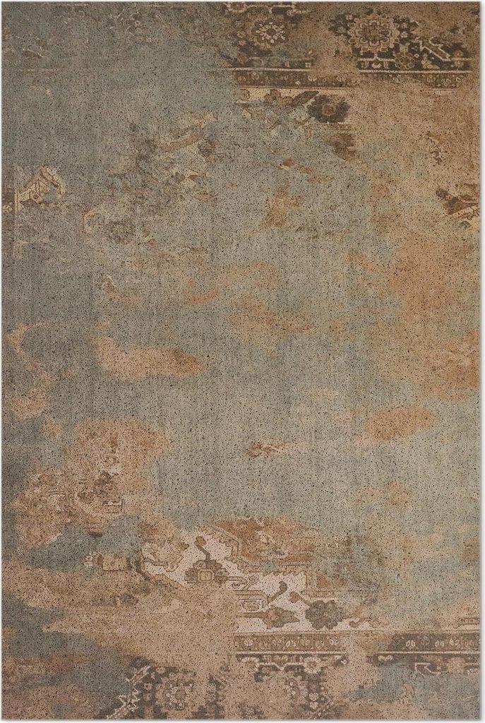 Shabby Patchwork Grün – Vinylteppich – 120x180 cm – Indoor Teppich – Flur – Pflegeleicht – Modern