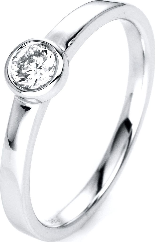 Diamond Group 1J133W454 Ring Damen Brillant 0,25 ct TW-si 14 kt Weissgold Gr. 54