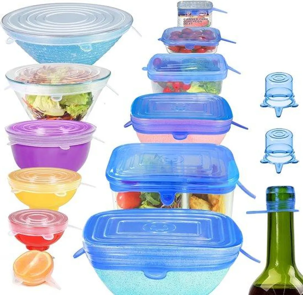 Couvercles Élastiques en Silicone Hermétiques Sans BPA - Tailles Diverses