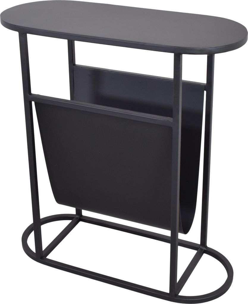 LOFT42 Maggy Beistelltisch mit Zeitungsablage - Metall - Schwarz - 47x36x29