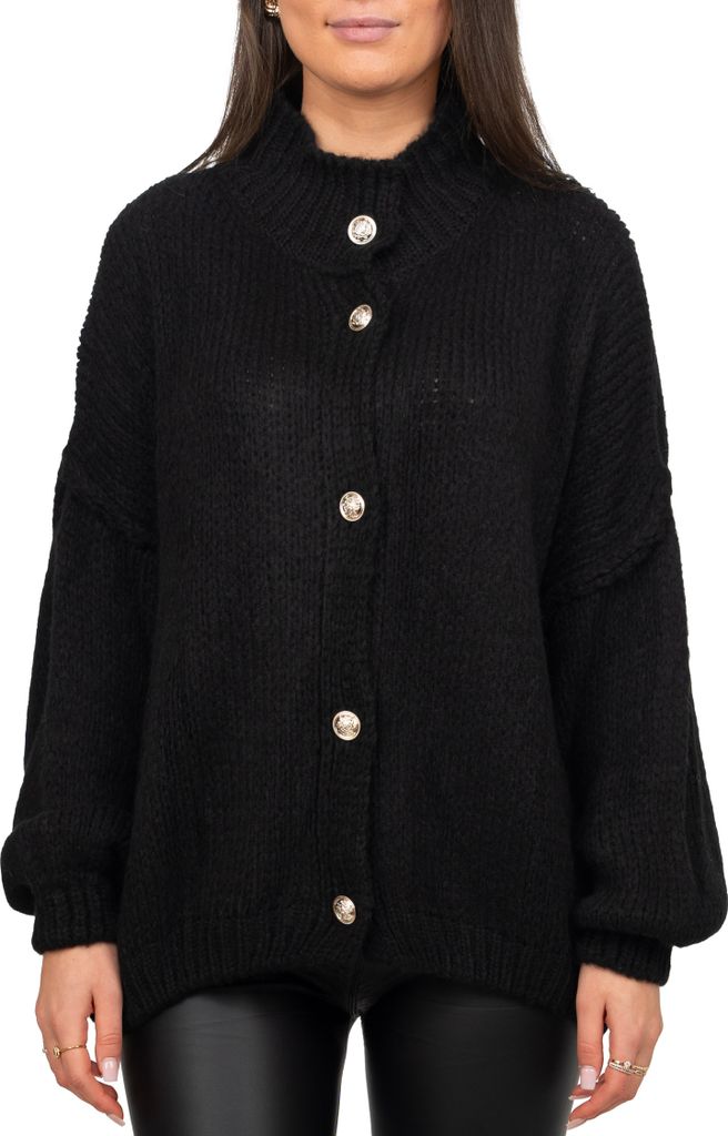 Reichstadt Relaxed Fit Strickjacke Oversized-Look 25RSW068 Black One Size