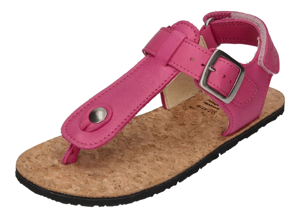 KOEL Barefoot Kindersandalen ARIN NAPPA - Rote Ledersandalen Mit Klettverschluss