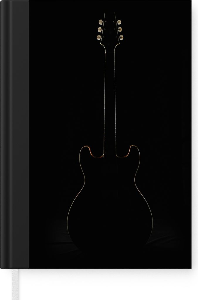 MuchoWow Notizbuch Tagebuch Haushaltsbuch Notebook A5 Eine E-Gitarre verschwindet im Hintergrund - Notizblock - Notizheft - Notebook - Schreibblo...