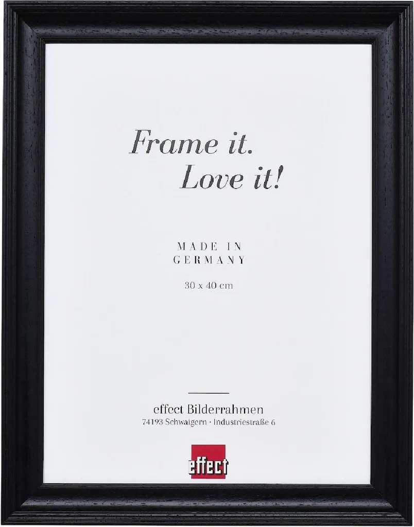 Cornice Nera Effetto Legno 18x27 cm con Vetro Artistico Profilo 2420