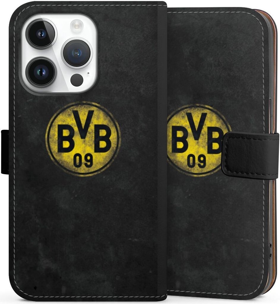 DeinDesign Klapphülle für Apple iPhone 14 Pro Handytasche Lederhülle Tasche BVB Borussia Dortmund Fanartikel