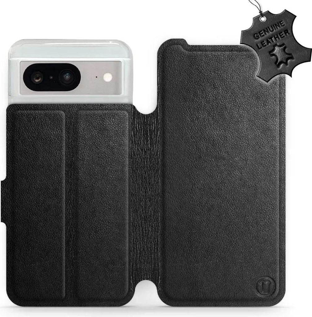 Echtleder Handyhülle für Google Pixel 8, Mobiwear Leather, Schwarz