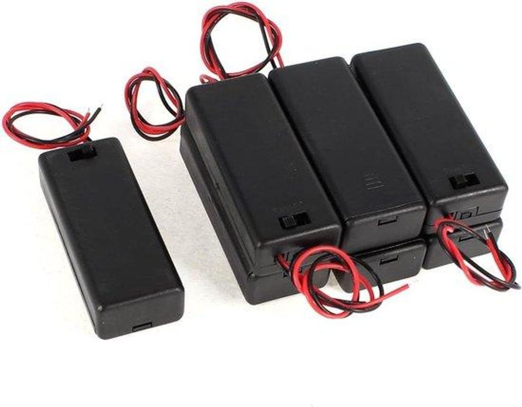 Batterijhouder für 2 x 1,5 V AAA Batterien mit 7 ON/OFF Schaltern