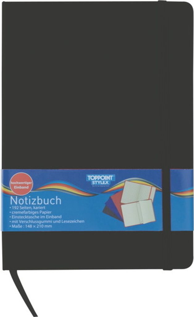 Notizbuch 192 Seiten kariert 14,8x21cm Kladde ca. DIN A5 Produktbild 