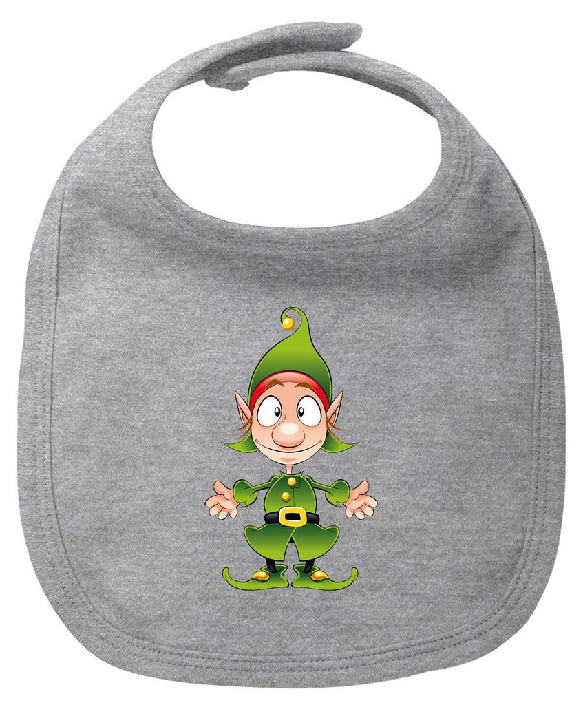 Huuraa Baby Lätzchen Kobold Fabelwesen Heather Grey Klettverschluss Baumwolle Latz Geschenkidee