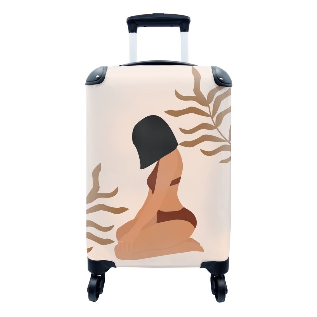 MuchoWow Koffer Handgepäck Trolley Rollkoffer Kleine Reisekoffer mit 4 Rollen - Sommer - Frau - Bikini - Cabin Size < 55x40x23 cm & 55x40x20 cm ...