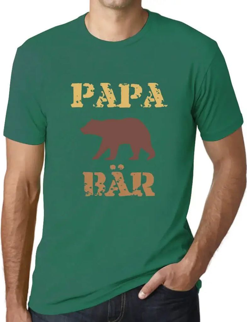 Herren Grafik T-Shirt Papa Bär Öko-Verantwortlich Vintage Jahrgang Kurzarm Lustige Druck Geburtstag Geschenk Mann