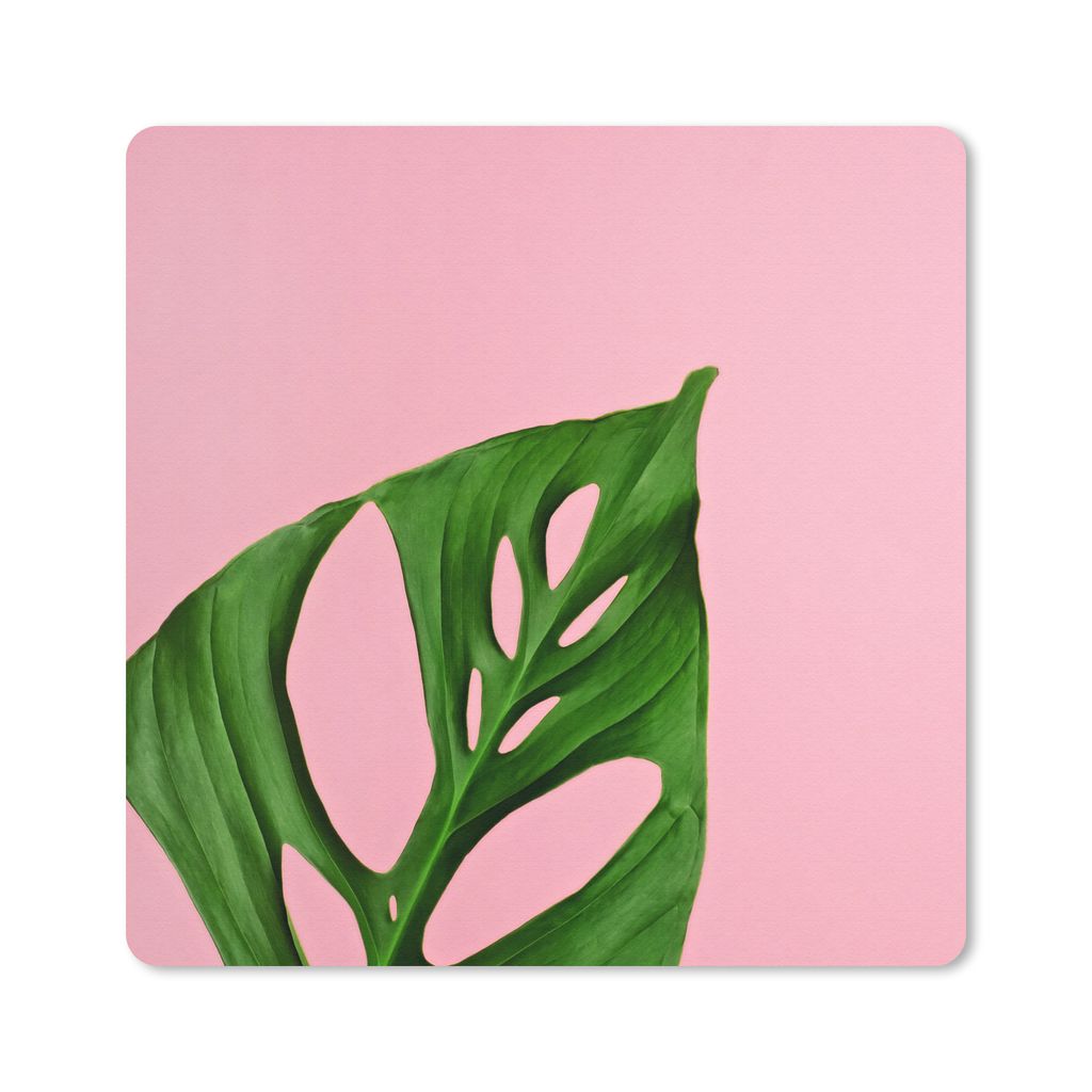 MuchoWow® Mauspad Mousepad Botanisches Blatt auf rosa Produktbild 
