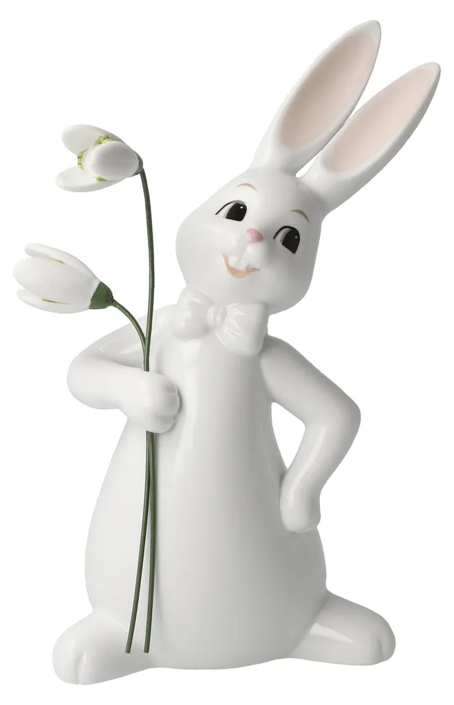 Lapin de Pâques Goebel en Porcelaine Fine Peinte à la Main Snow White