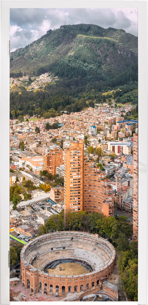 MuchoWow Türtapete Selbstklebende Türfolie Luftbildaufnahme von Bogota in Kolumbien 80x215 cm Türposter Türaufkleber Klebefolie Türklebefoli...