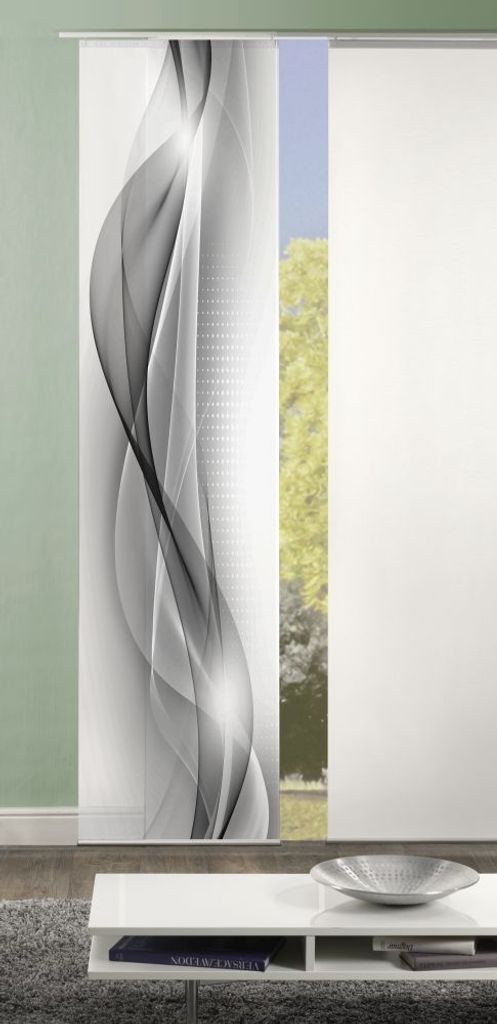 Home Wohnideen Schiebevorhang Dekostoff Digitaldruck Neblana 245 x 60 cm Grau