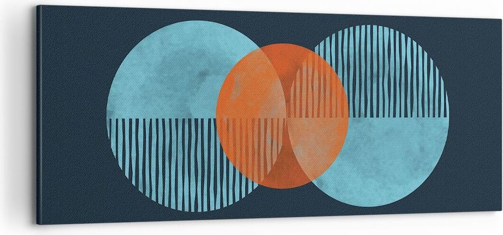 Bild auf Leinwand - Leinwandbild - Einteilig - Abstraktion Räder Gürtel - 100x40cm - Wand Bild - Wanddeko - Wandbilder - Leinwanddruck - Bilder -...