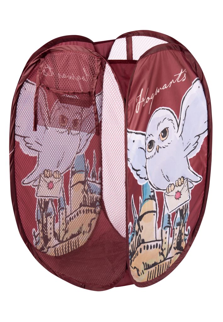 Harry Potter Aufbewahrungskorb - Hedwig Eule Faltbar für Kinder POP-UP Kinderzimmer Wäschekorb Rot 34 x 34 x 59 cm