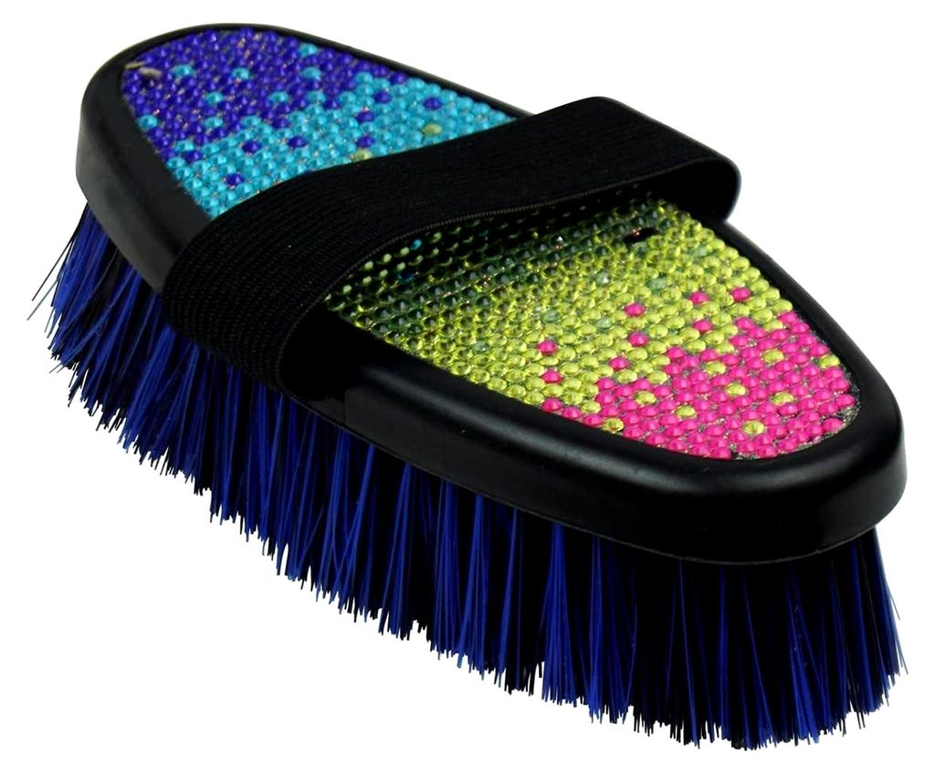 Kardätsche Rainbow Striegel Fellglanzbürste für Pferde (mittelgroß)