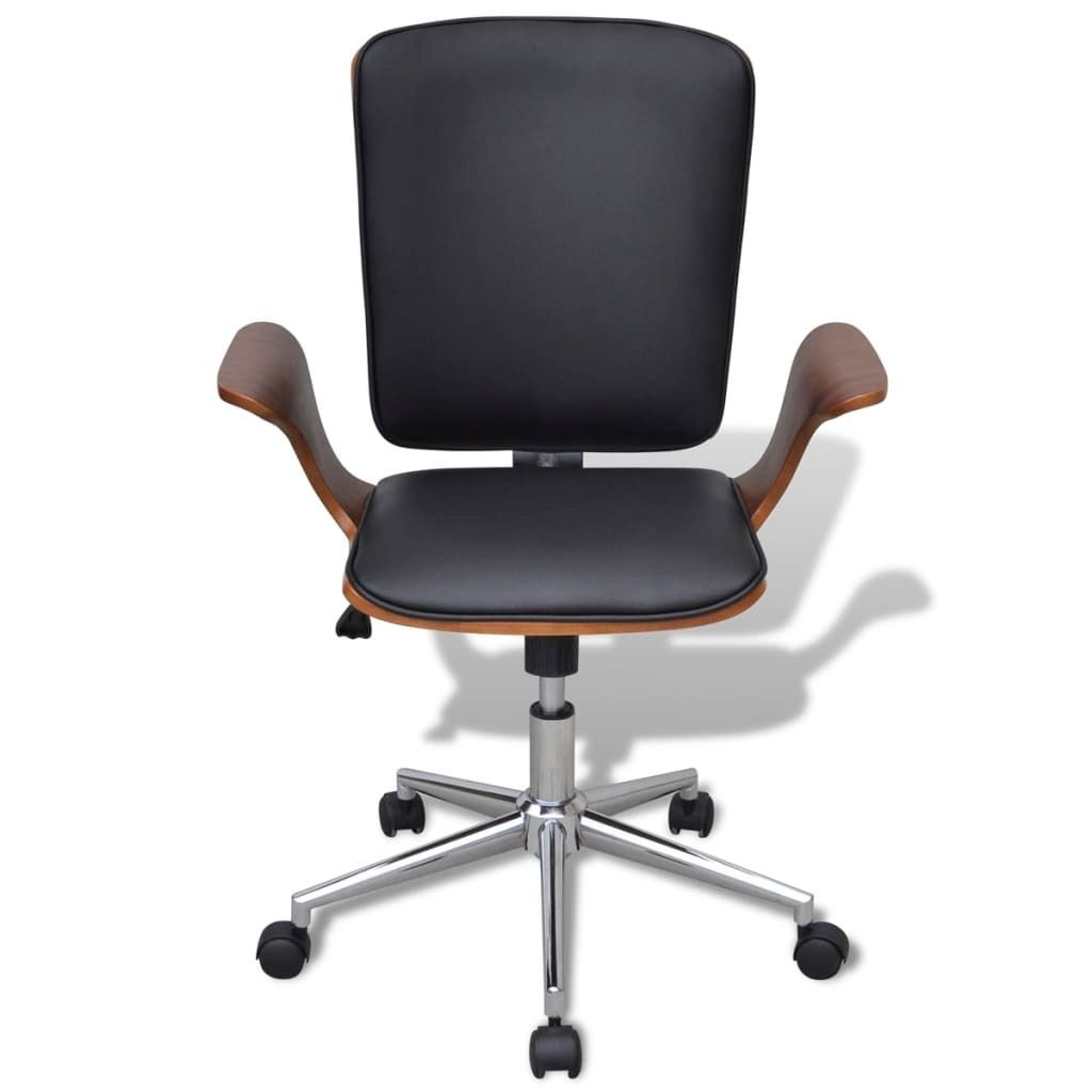 Sedia da ufficio girevole in legno curvato con rivestimento Immagine del prodotto 