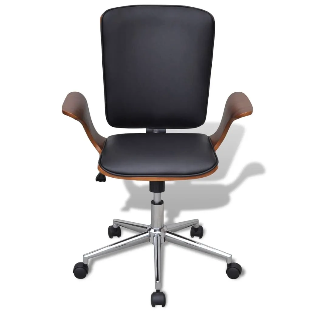 Chaise de bureau vidaXL pivotante idéale télétravail bois et cuir