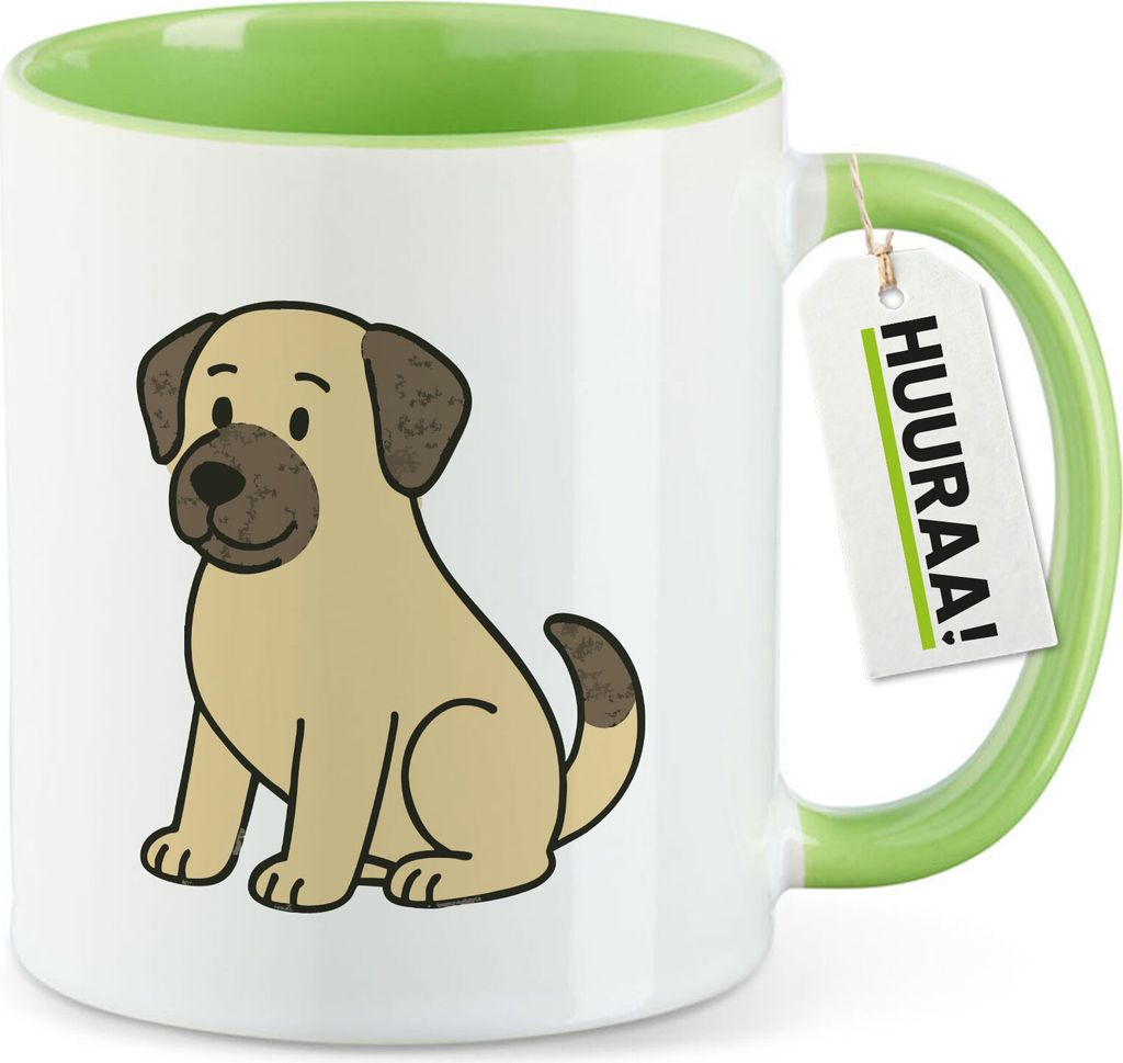 Huuraa Kaffeetasse Kangal Comic Kangi 330ml Grün Keramik Kaffeebecher Geschenkidee