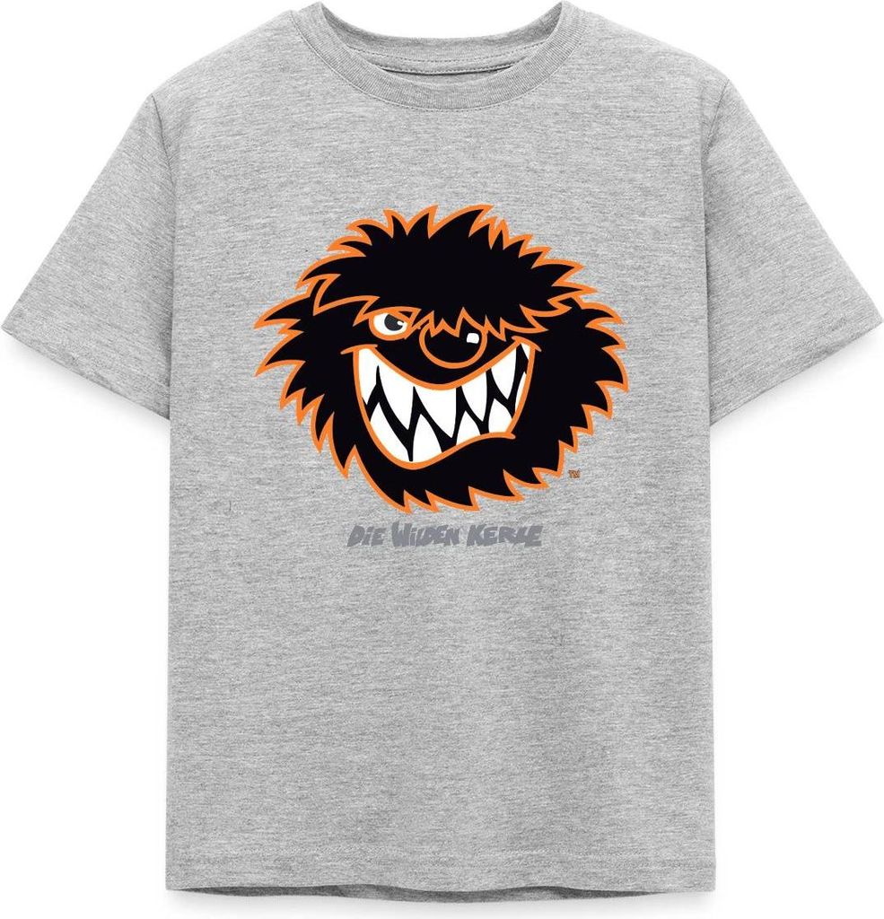 Spreadshirt Die Wilden Kerle Kerl Porträt Kinder T-Shirt, 98/104 (3-4 Jahre), Grau meliert