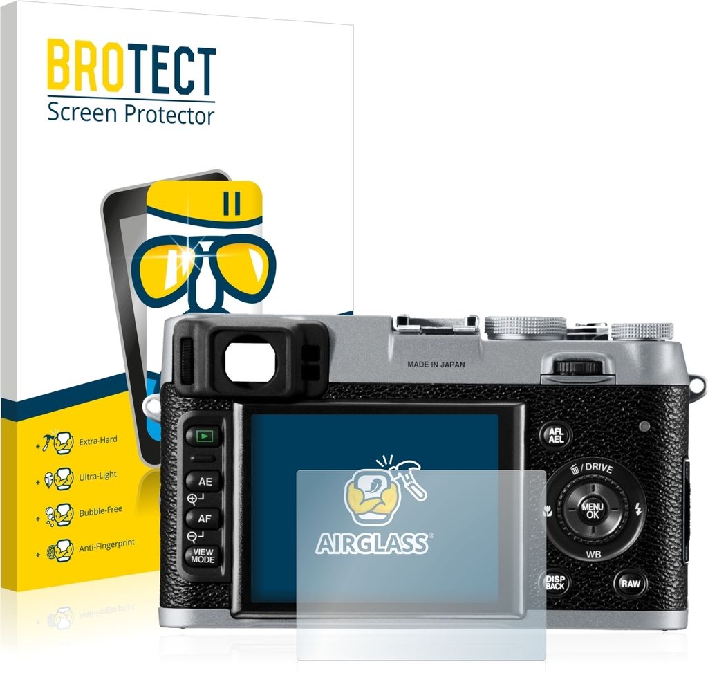 BROTECT Schutzglas für Fujifilm FinePix X100 Schutzfolie Panzer Folie Glas Display Schutz klar