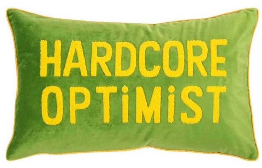 pad Kissenhülle Letters Hardcore Optimist Gelb (30x50cm) Produktbild 