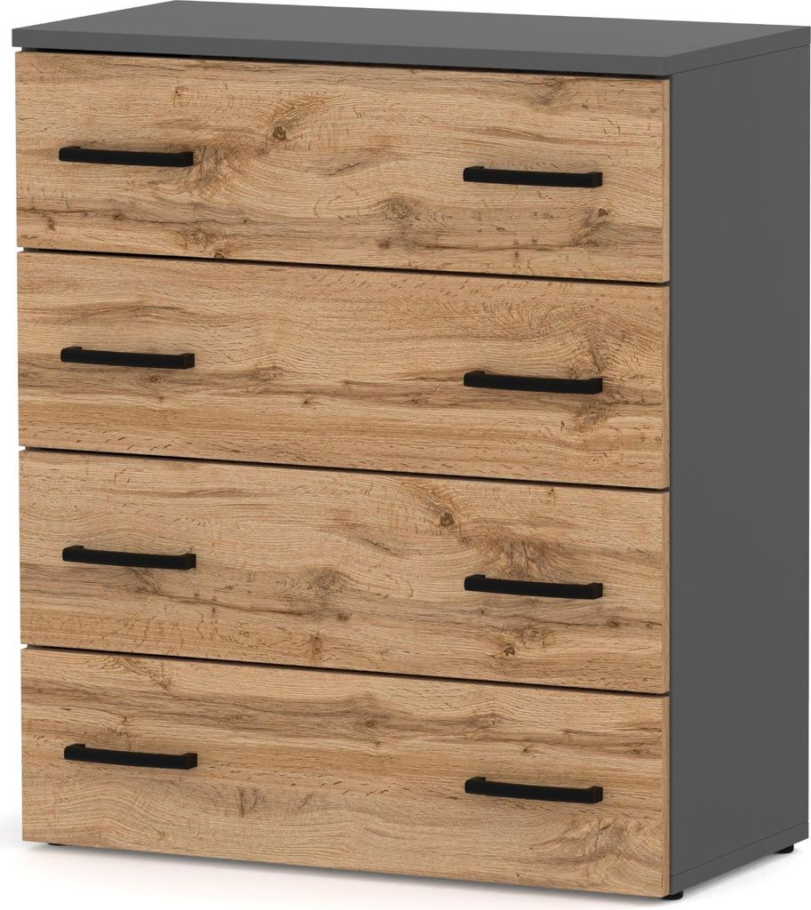 Schuhschrank „4U“ Mattgrau / Wotan Eiche Produktbild 