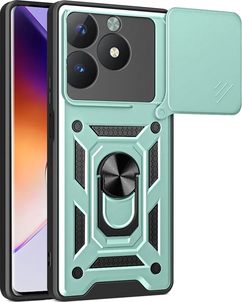 Cover Realme C63 4G e C61 Verde: Protezione Fotocamera e Ring Holder