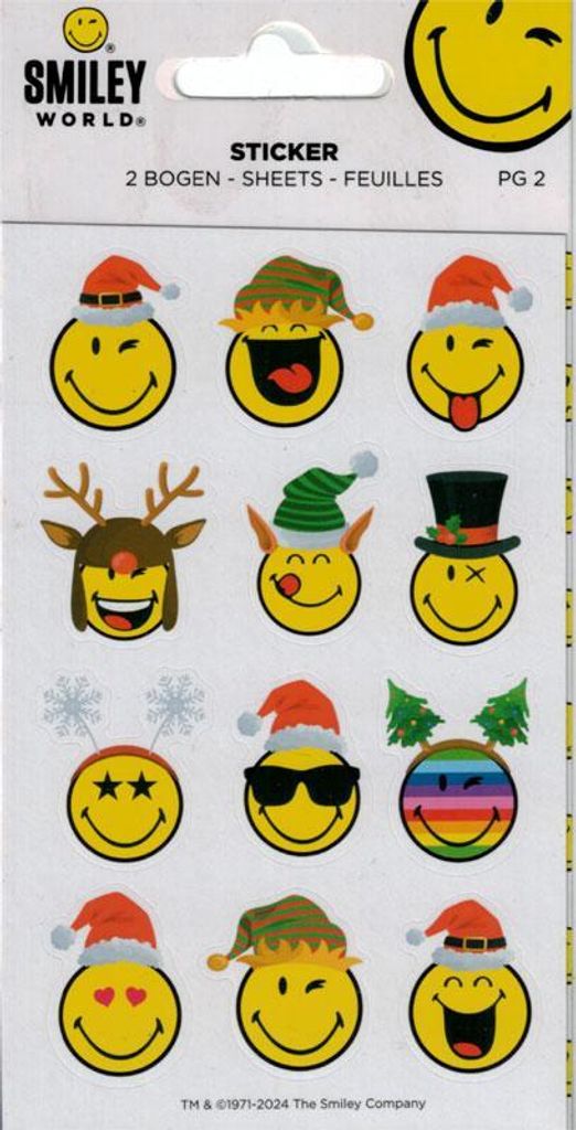 Weihnachten - Sticker - SMILEY MIT MÜTZEN