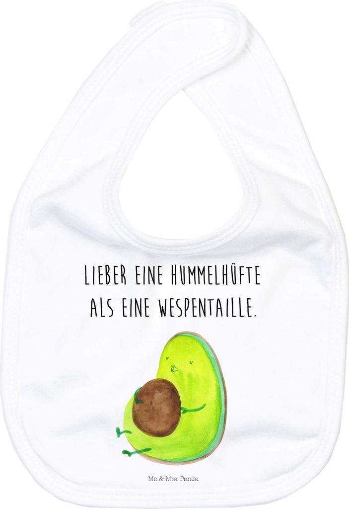 Mr. & Mrs. Panda Lätzchen Avocado Pfeifen - Weiß - Geschenk, Spucklätzchen, Für Babys, Sabberlätzchen, Abnehmen, Gesund, Sabber, Schlabberlatz...