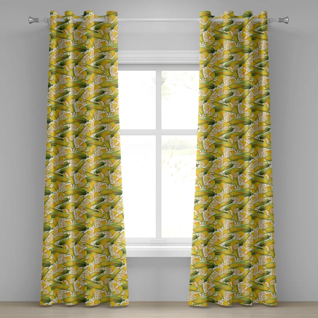 Rideau à œillets maïs jaune ABAKUHAUS 280x175 cm décoratif agriculture