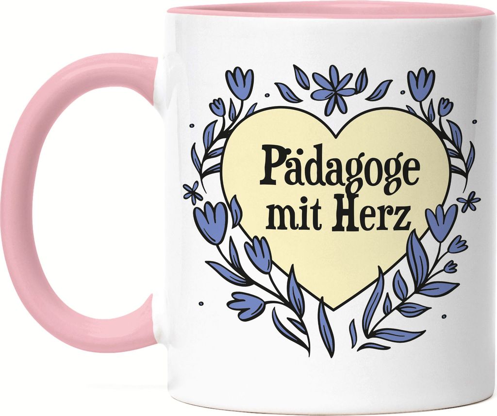 Pädagoge mit Herz Tasse Rosa Geschenkidee Zum Danke Sagen Bester Pädagoge