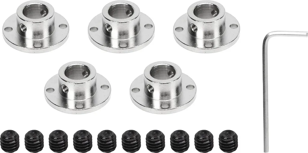 Supporto Albero Guida 12mm - 5 Pezzi Raccordo Flangiato in Acciaio