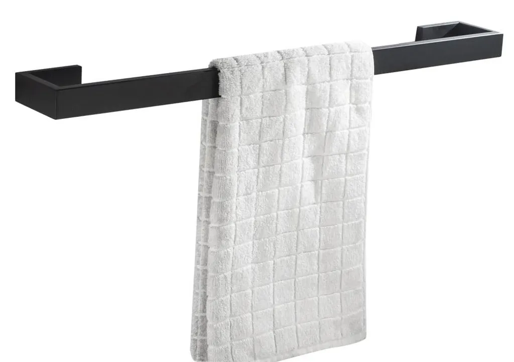 Porte-serviettes mural 60 cm en acier SUS 304 noir mat série Elegance