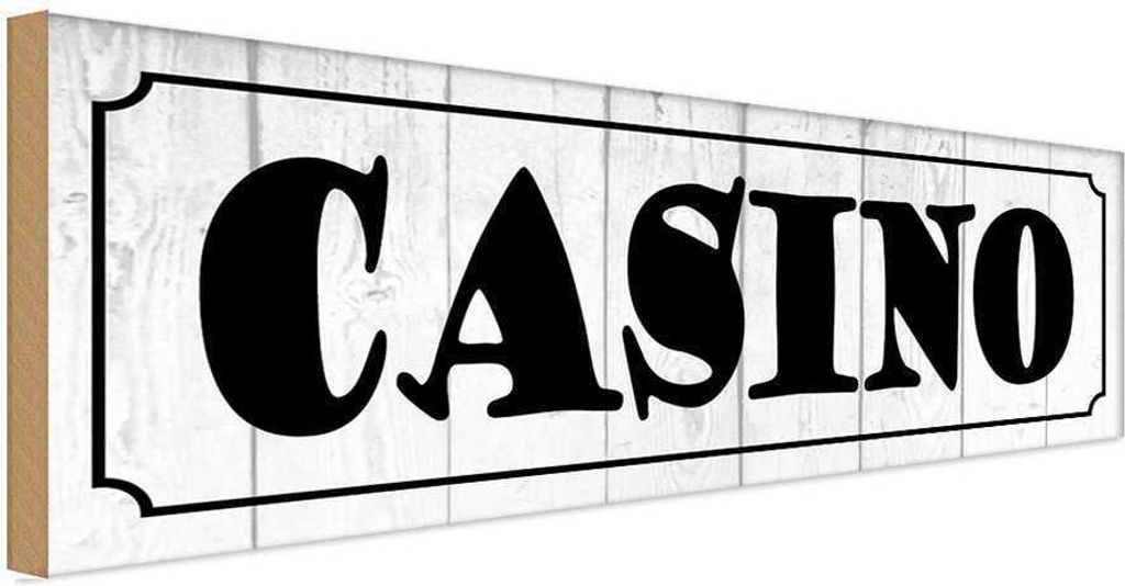 vianmo Holzschild 10x27 cm Casino Spiele Spielbank Dekoration
