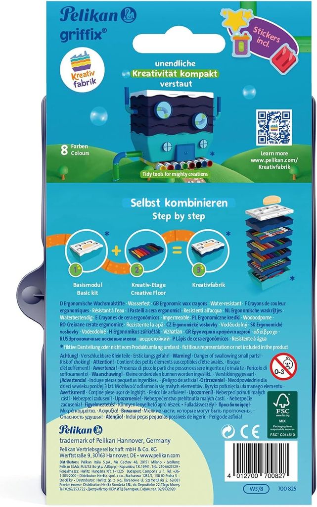 Pelikan Kreativfabrik Griffix, 8 Stück(e), Schwarz, Blau, Produktbild 