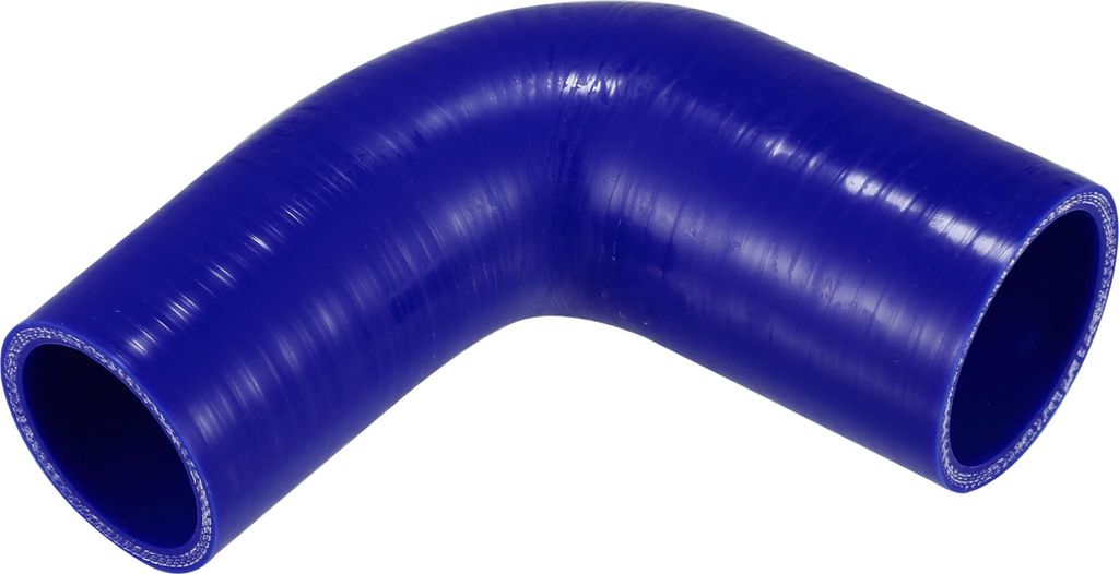 1 Stück 45mm/1,77"-51mm/2,01" ID 102mm/4,02" Länge 90 Grad blau Autosilikonschlauch Kühlmittelschlauch Universal