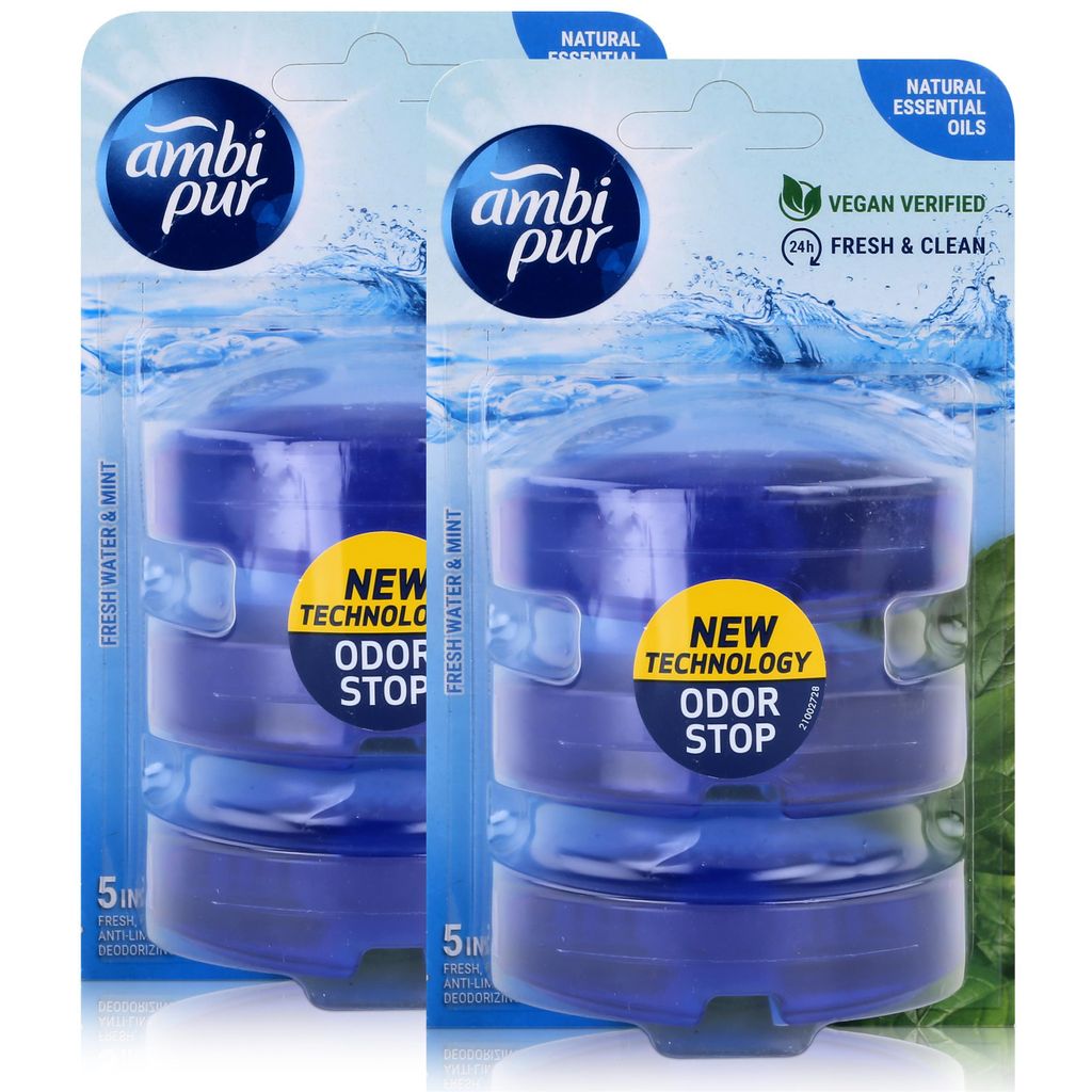 Ambi Pur WC-Frische Fresh Water & Mint Nachfüller 3x55ml Produktbild 