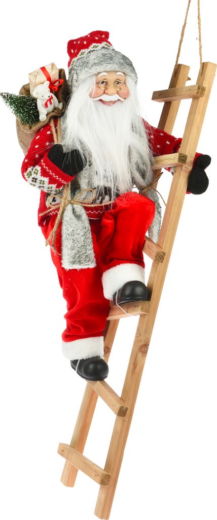 Santa s rebríkom červený 65 cm Obrázok produktu 