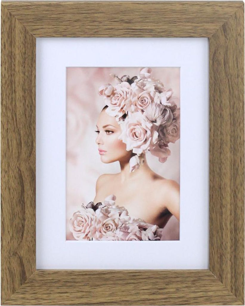 Bilderrahmen Holz Rahmen Plexi Acryl Collage Wanddeko Poster quadratisch S215 - Farbe: Eiche | Format: 15x20