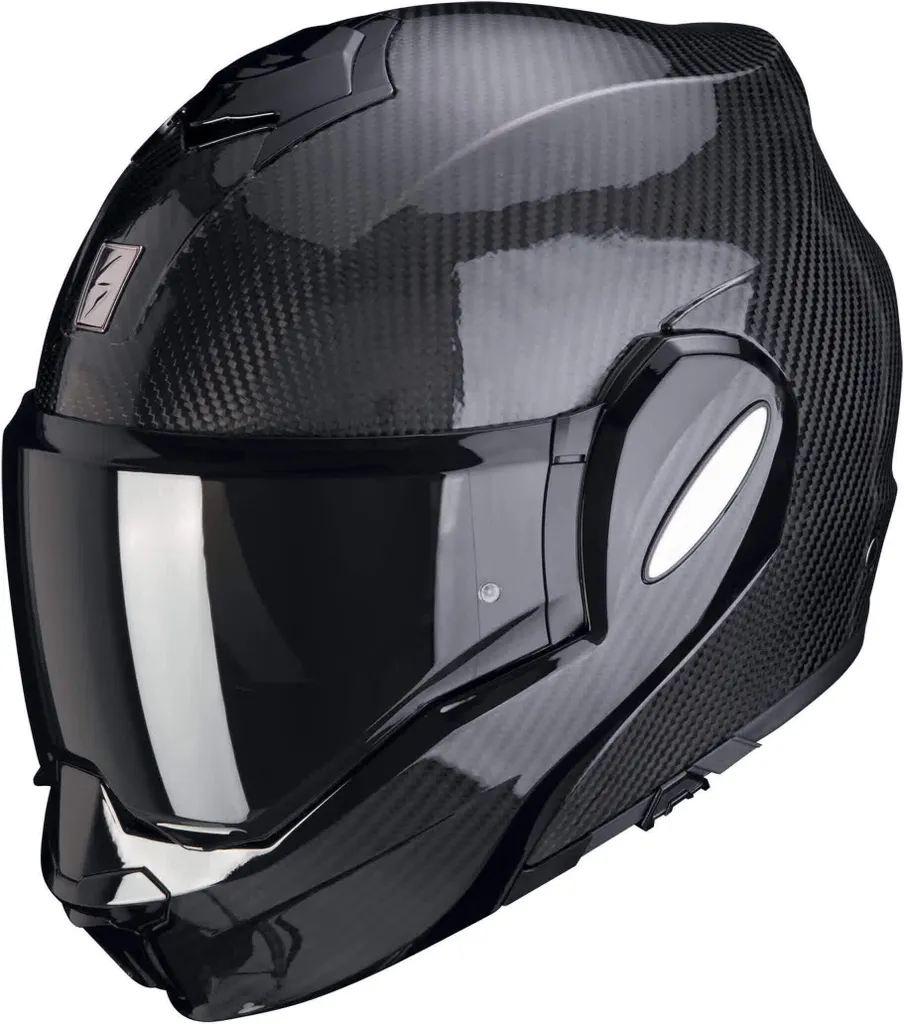 Casque Scorpion Exo-Tech Evo Carbon Solid Noir M - Modulable Carbone