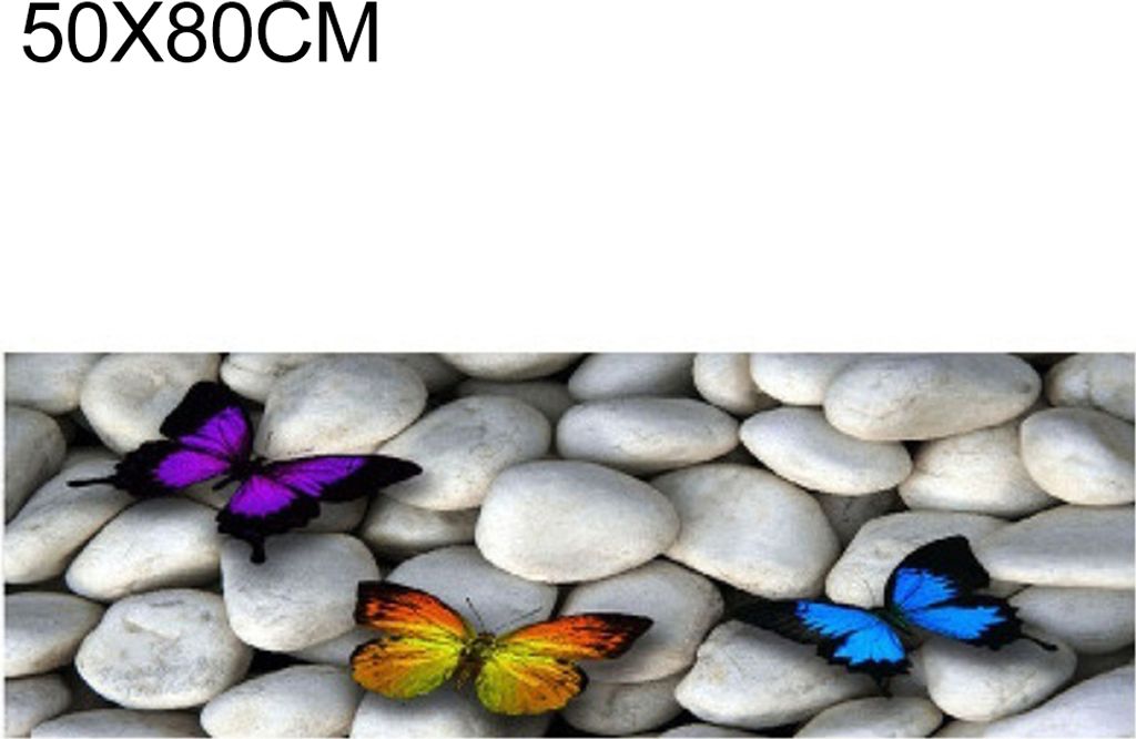 Fußmatte mit Schmetterlingsmuster, Kopfsteinpflaster, 50 x 80 cm