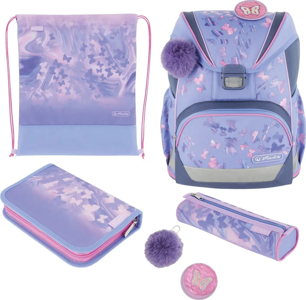 Cartable Herlitz UltraLight Plus Butterfly Paradise 50046157 rose