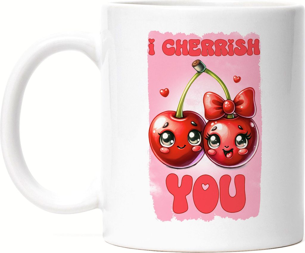 I Cherrish You Lustige Tasse Weiß Geschenk für Kirschen Produktbild 